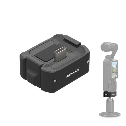 DJI OSMO Pocket 3 PULUZ USB-C Charging Base Aluminum Bracket (Black) - 1
