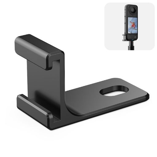PULUZ Selfie Stick Cold Shoe Bracket for Insta360 X5/X4/X3/One X2 (Black) - 1