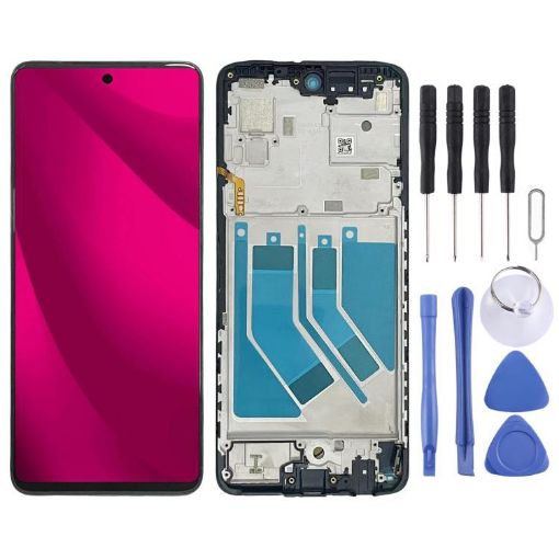 T-mobile Revvl 7 Pro LCD Screen Digitizer Assembly with Frame Black - 1