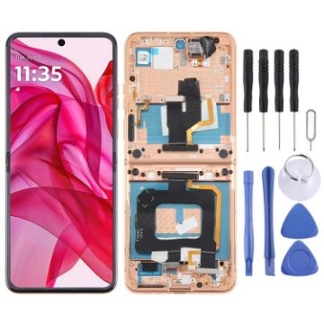 Motorola Razr+ 2024 Gold LCD Screen Digitizer Assembly with Frame - 1