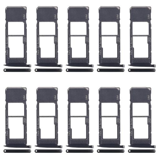 10pcs Original SIM + Micro SD Card Tray for Motorola Moto G7 Plus (Black) - 1