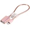 24cm Micro USB to USB OTG Adapter Cable with USB-C Connector Rose Gold - 1