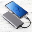 11-in-1 USB-C Hub: VGA, LAN, 4 USB 3.0, SD/TF, HDMI, Audio, Dark Gray - 5