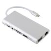 11-in-1 USB-C Hub: VGA, LAN, 4 USB 3.0, SD/TF, HDMI, Audio, Silver - 2