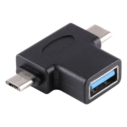 Multi-function USB 3.0 Female & USB-C/Micro USB Male OTG Adapter - 1