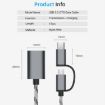 USB 3.0 Female to Micro USB & USB-C Male OTG Adapter Cable 17cm Grey - 4