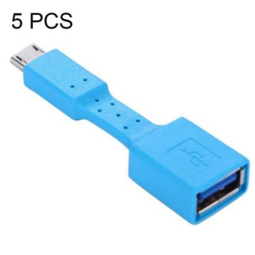 5 PCS Blue Micro USB Male to USB 3.0 Female OTG Adapter - 1