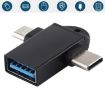 USB 3.0 Female to USB-C/Micro USB Male OTG Adapter with Sling Hole - 1