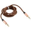 3 PCS K10 3.5mm Male to Male Nylon Audio Cable 1m Gold - 3