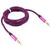 3 PCS K10 3.5mm Male to Male Audio Cable 1m - Rose Red Nylon Braided - 3