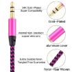 3 PCS K10 3.5mm Male to Male Audio Cable 1m - Rose Red Nylon Braided - 5