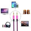 3 PCS K10 3.5mm Male to Male Audio Cable 1m - Rose Red Nylon Braided - 7