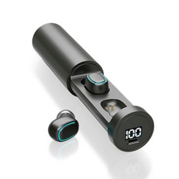 C1 Bluetooth 5.0 TWS Earphones with Touch Display & Charging Box (Black) - 1
