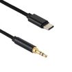 1m Black Weave Type-C to 3.5mm Audio Cable - Male to Male - 3