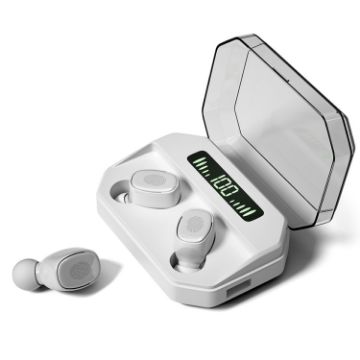 M8 Bluetooth 5.0 TWS Earphones with Touch Display & Charging Box - White - 1