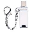 USB 2.0 Female to USB-C Male Adapter with Chain - Silver Aluminum Alloy - 3