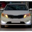 2 PCS 3W LED Tube DRL Steering Lamp 180LM 6500K White Yellow 30cm DC12V - 9