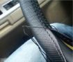 Beige PU Leather Steering Wheel Cover with Needle & Thread, 54x10.5cm - 9