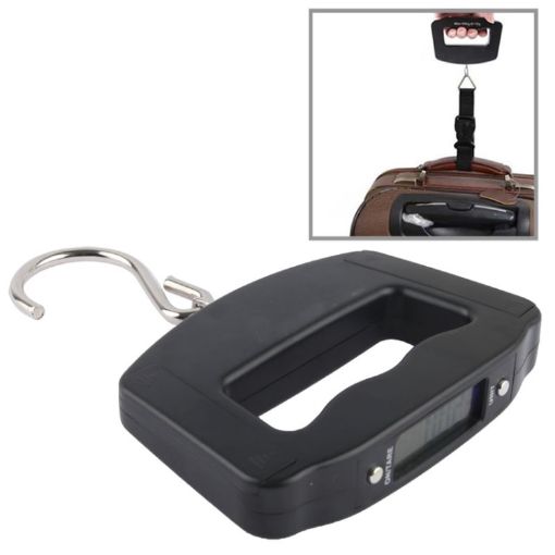 50kg x 10g LCD Travel Luggage Scale - Black Electronic Hook Weight - 1