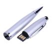 2 in 1 Pen Style USB Flash Drive, Silver, 4GB Storage - 2