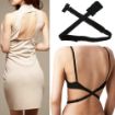 Adjustable Low Back Bra Strap Converter - Backless V Solution (Black) - 1
