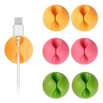 6 Pack Multipurpose Cable Clips - Cable Drop Organizer for Home & Office - 1