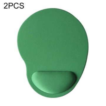 2 PCS Green Cloth Gel Wrist Rest Mouse Pad Set - 1