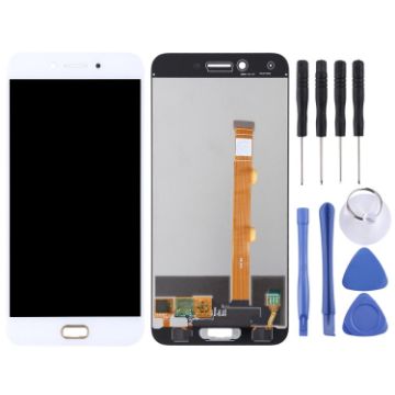 OPPO A77 TFT LCD Screen with Digitizer Full Assembly - White - 1