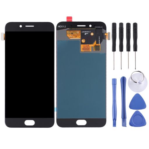 OPPO R9s Black LCD Screen with Digitizer Full Assembly Replacement - 1