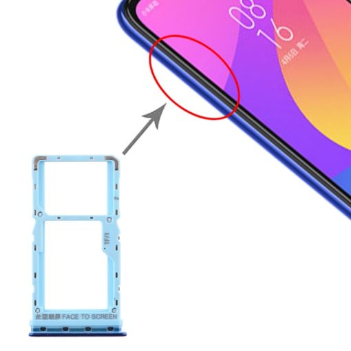 Xiaomi Mi CC9e/Mi A3 Blue SIM & Micro SD Card Tray Replacement - 1