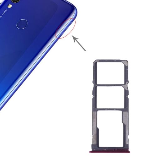 Xiaomi Redmi 7 Magenta SIM & Micro SD Card Tray Replacement - 1