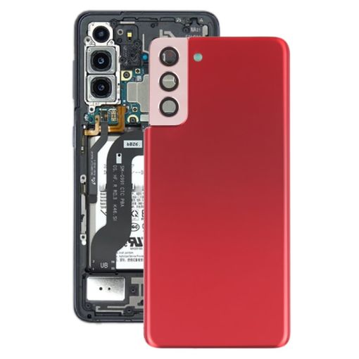 Samsung Galaxy S21+ 5G Red Battery Back Cover with Camera Lens Cover - 1