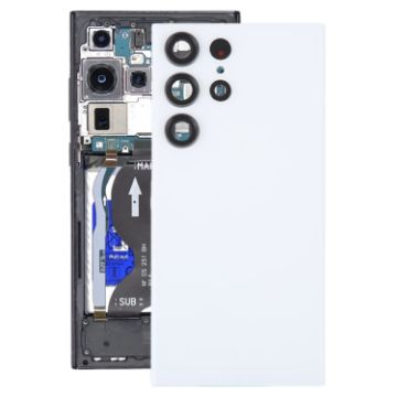 Samsung Galaxy S23 Ultra SM-S918 White Glass Back Cover with Lens Cover - 1