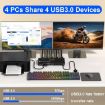 8K 30Hz Dual Monitor KVM Switch - 4 Input 2 Output DP/USB3.0, US Plug - 6
