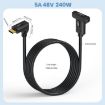 Type-C Elbow to Female Panel Extension Cable, 0.3m, Screw Fixed - 2