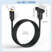 Type-C Male to Female Panel Extension Cable, 0.3m, Screw Fixed - 2