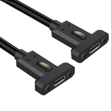USB4 Type-C Female to Female Panel Extension Cable, 1m Length - 1