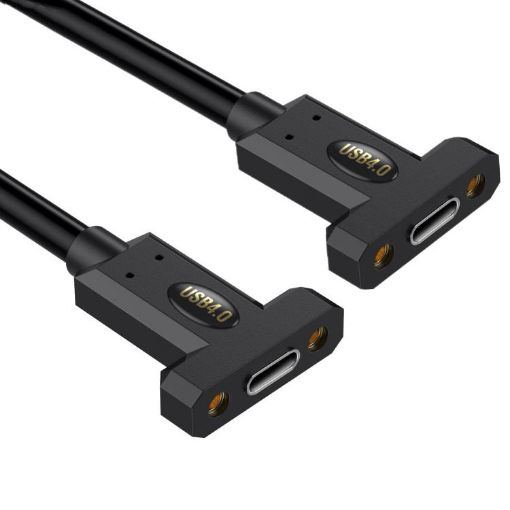 USB4 Type-C Female to Female Panel Extension Cable, 1m Length - 1