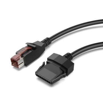 24V USB to 8 Pin Printer POS Data Cable, 1.8m (Black) - 1