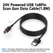 24V USB to 8 Pin Printer POS Data Cable, 1.8m (Black) - 2