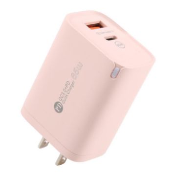 65W QC3.0 USB & USB-C PD Quick Charger, US Plug, Pink - AR-PD12 - 1