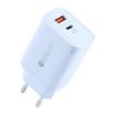 65W QC3.0 USB & USB-C PD Quick Charger, EU Plug, Blue - AR-PD12 - 1