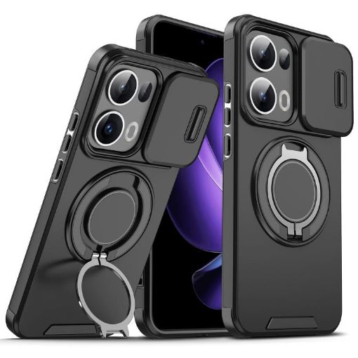 OPPO Reno13 Pro 5G Black Camshield Ring Holder Case Global Version - 1