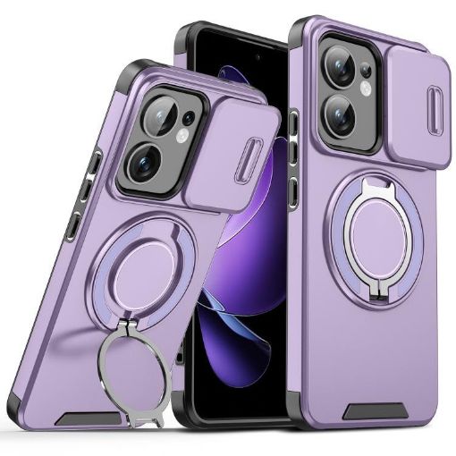 OPPO Reno13 F 5G Purple Sliding Camshield Ring Holder Case - 1