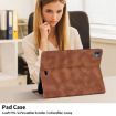 iPad Pro 13 2024 Brown Rhombus Embossed Leather Tablet Case - 7