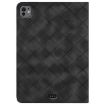 iPad Pro 13 2024 Black Rhombus Embossed Leather Tablet Case - 3