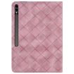 Samsung Galaxy Tab S10+/S9 FE+ Pink Rhombus Embossed Leather Case - 3