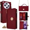 OPPO Find X8s+ 5G Red Leather Crossbody Handle Phone Case - 1
