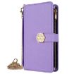 Realme 14 5G Purple Leather Crossbody Phone Case - Cross Texture - 2