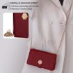 Realme 14 5G Red Leather Crossbody Phone Case - Cross Texture Handle - 5